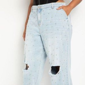 Eloquii Collectors Edition Rhinestone Embellished Jean Size 30